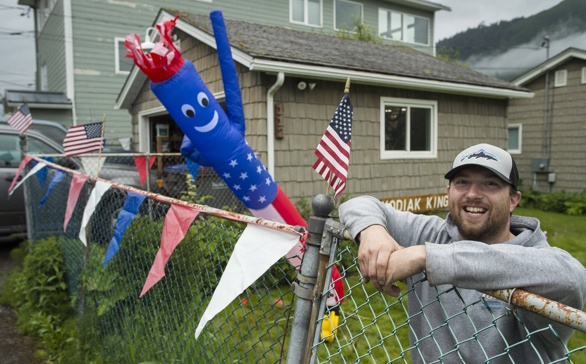 Keith Reeder at 112 D Street placed third for his decorations on Flag Day, Thursday, June 14, 2018. (Michael Penn | Juneau Empire)