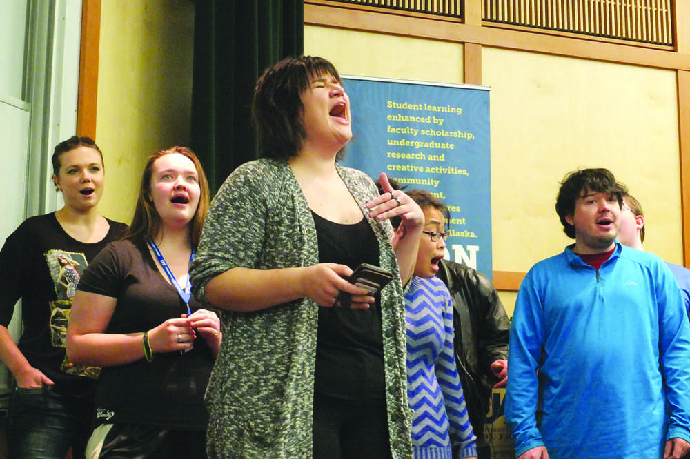 Alaskapella member Em Rademaker sings a solo in "Joy to the World."