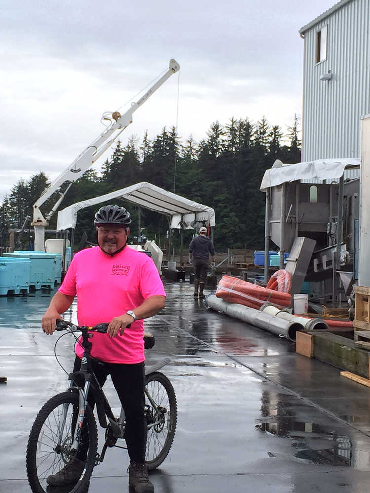 Mike Erickson, president of Alaska Glacier Seafoods, raised more than $7,000 for Cancer Connection in Juneau on his bike this summer. Twenty-nine fishermen and fishing families, and AGS, pledged money for each mile he biked.