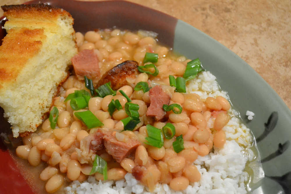 Navy beans and ham is the perfect food to prepare after long weekend of hiking and not being mauled by a bear. Photo by Kelly Moore.