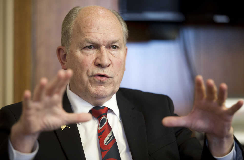 Gov. Bill Walker speaks during an interview in his Capitol office on Wednesday.