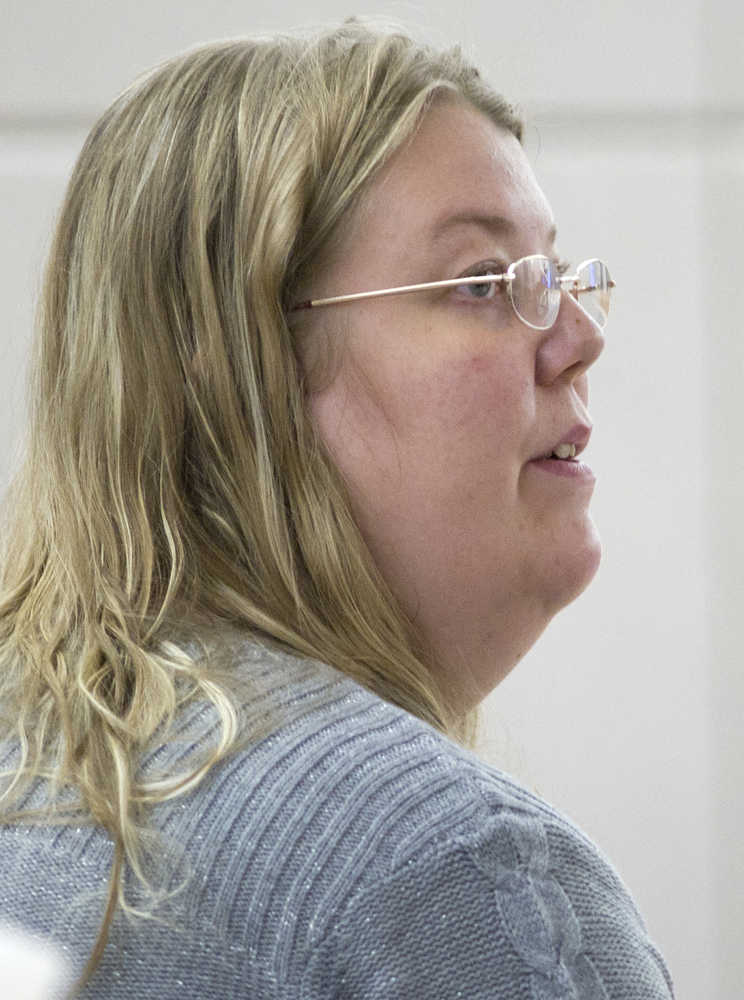 Mary Chessica Hauge, 33, appears in Juneau Superior Court on Thursday for sentencing on child endangerment.