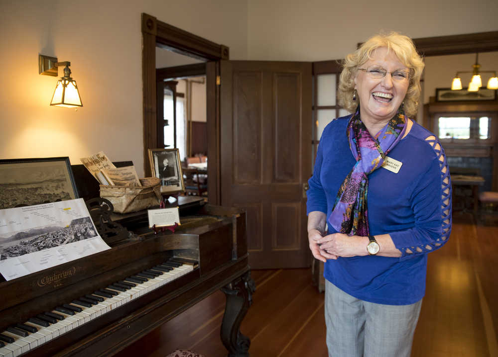 Mary Kay Havens, the tour guide for the Wickersham House, gives a tour on Tuesday at the Wickersham House. The house is a historic house museum run by the state of Alaska, which memorializes the life of James Wickersham (1857-1939).