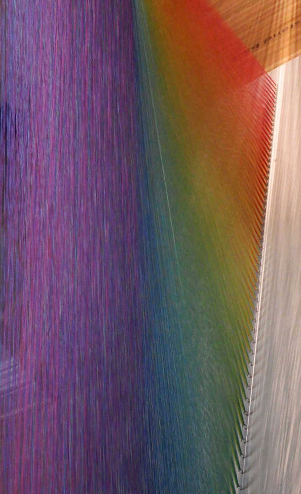 A rainbow made of string.  Renwick Gallery, Washington DC, June, 2016.