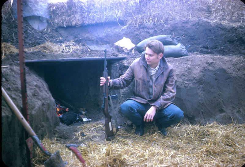 Juneau author Paul Berg on duty with the FBI and federal marshals in an underground bunker during the siege of Wounded Knee. He was a teacher at the time.