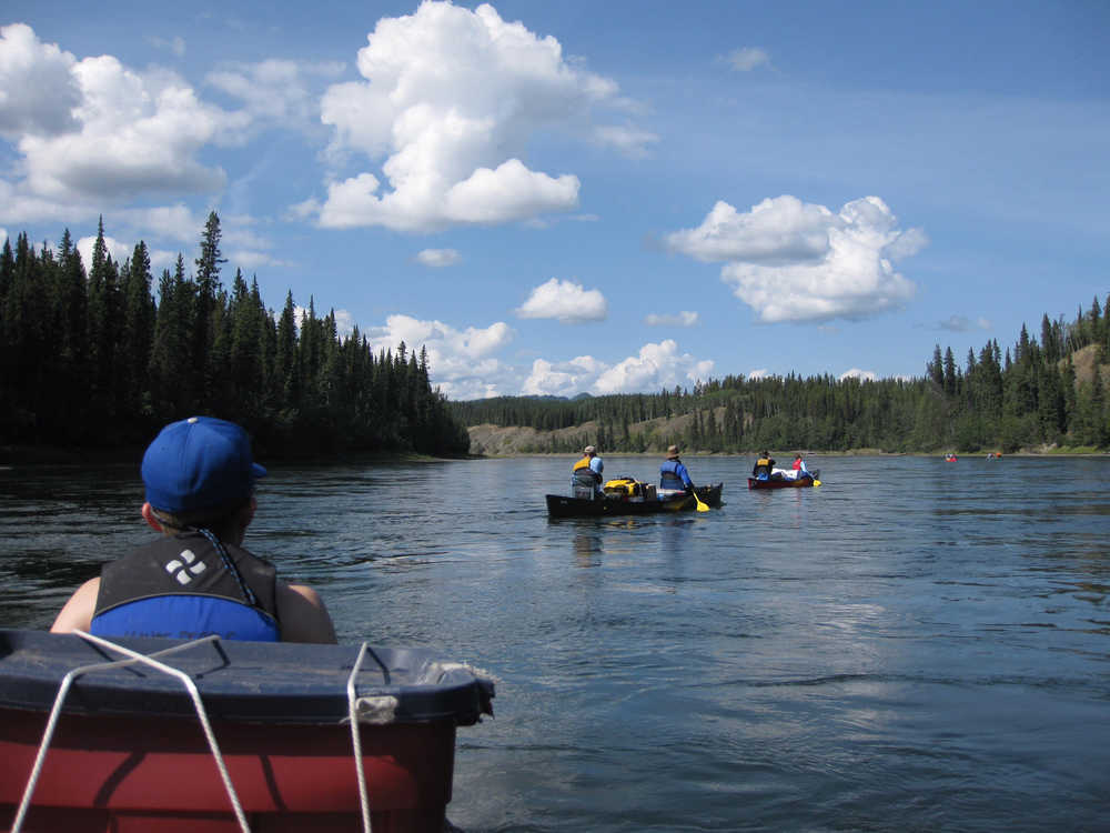 Boy Scout Troop 6 on a Yukon river.