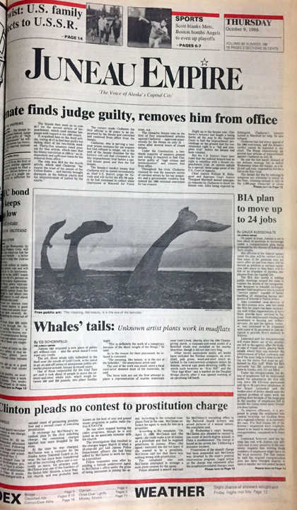 The front page of the Juneau Empire on Oct. 9, 1986