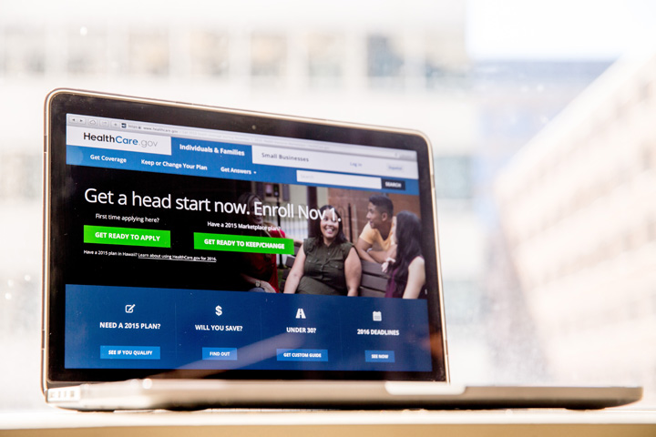 In this Oct. 6, 2015 file photo, the HealthCare.gov website, where people can buy health insurance, is displayed on a laptop screen.