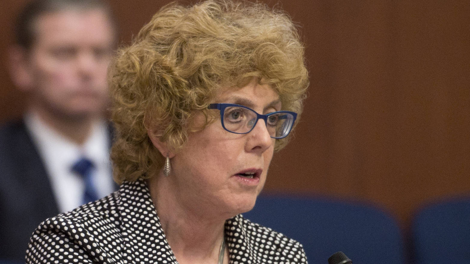 Rep. Gabrielle LeDoux, R-Anchorage, speaks in the House chambers on Wednesday, April 5, 2017. Rep. LeDoux is sponsoring HB 200 that would establish a top two nonpartisan open primary election system for elective state executive and state and national legislative offices. (Michael Penn | Juneau Empire)