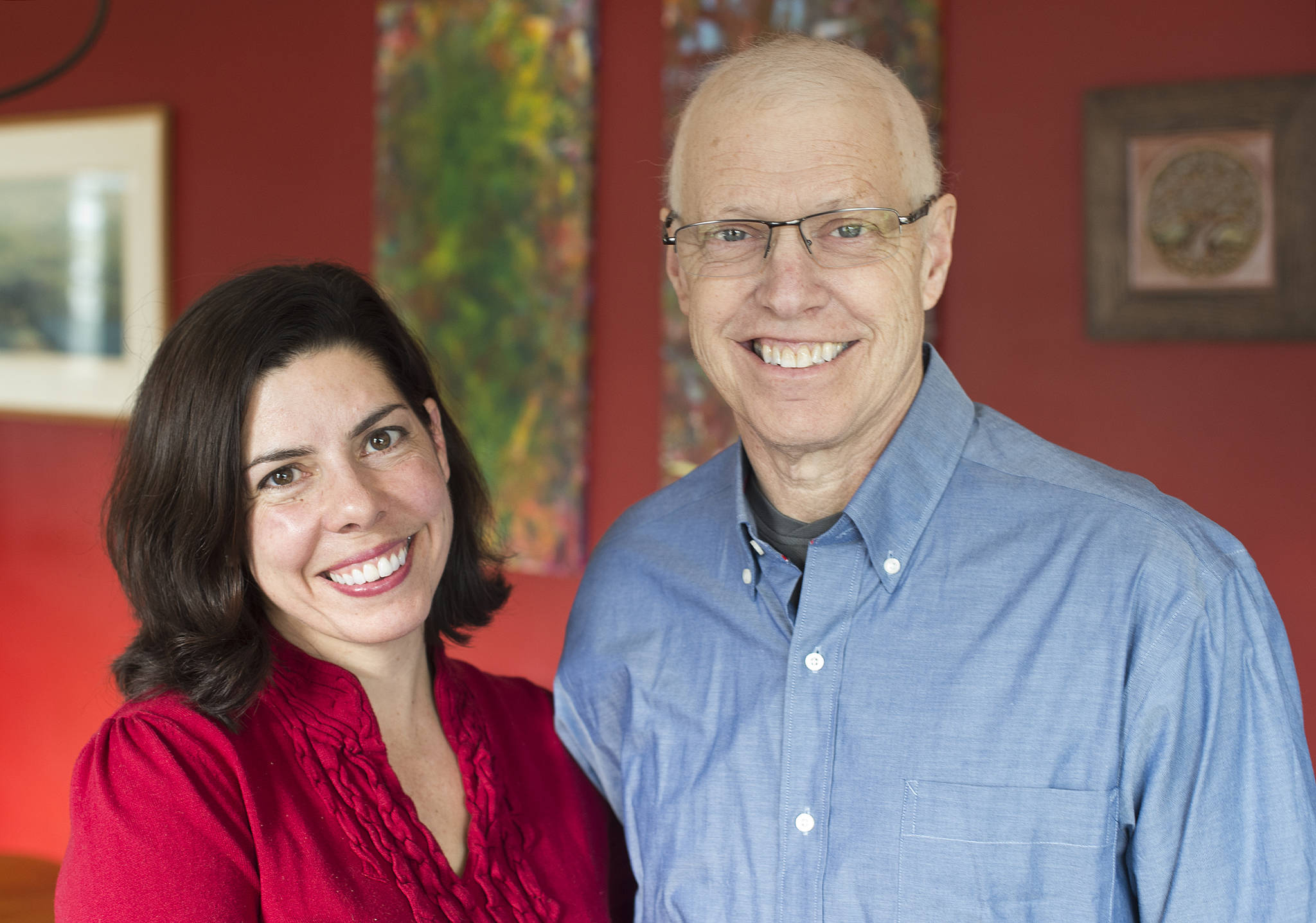 Ken Leghorn with his wife, Julie Coppens, in their Juneau home on Tuesday, Feb. 28, 2017. Leghorn died earlier this month from pancreatic cancer. (Michael Penn | Juneau Empire File)