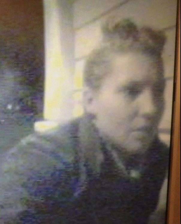 The Juneau Police Department is looking for the identity of this woman who was seen vandalizing an ATM on Mall Road in January. (Courtesy photos | Juneau Police Department)