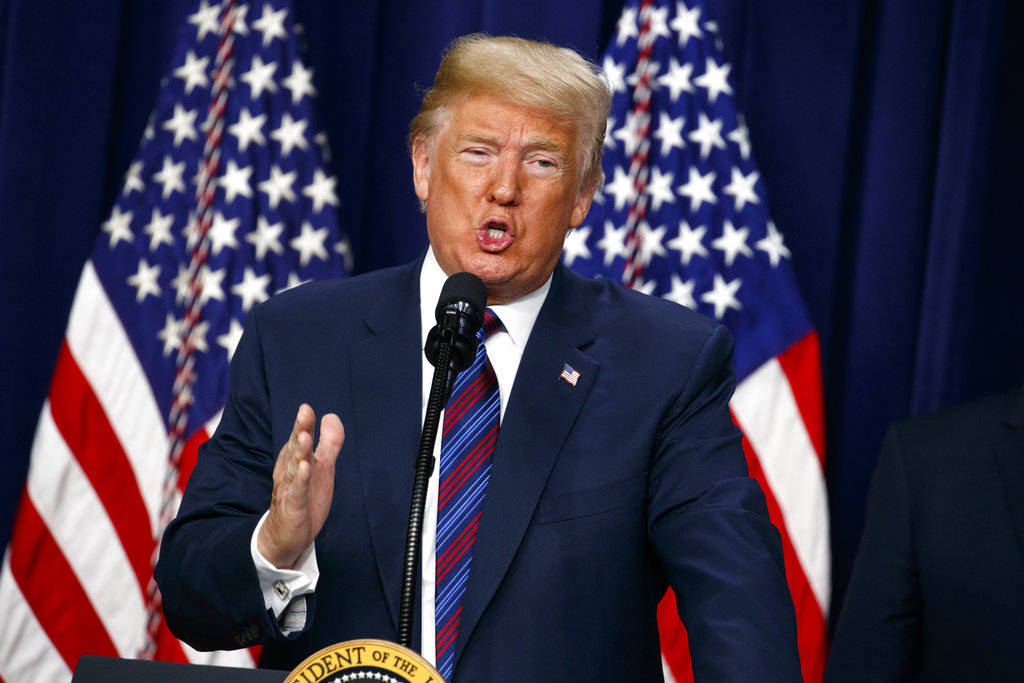 President Donald Trump speaks during a bill signing ceremony for the “Right to Try” act in the South Court Auditorium on the White House campus, Wednesday, May 30, 2018, in Washington. (AP Photo | Evan Vucci)