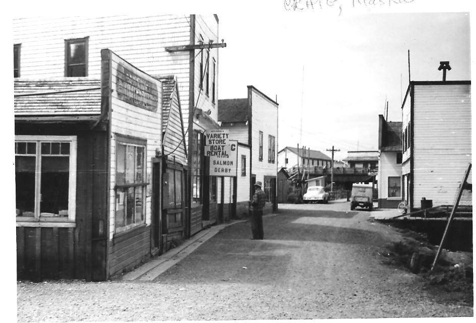 Mama Abel’s Confectionary is the first building on the left. Photo courtesy of the Betty Marker Collection.