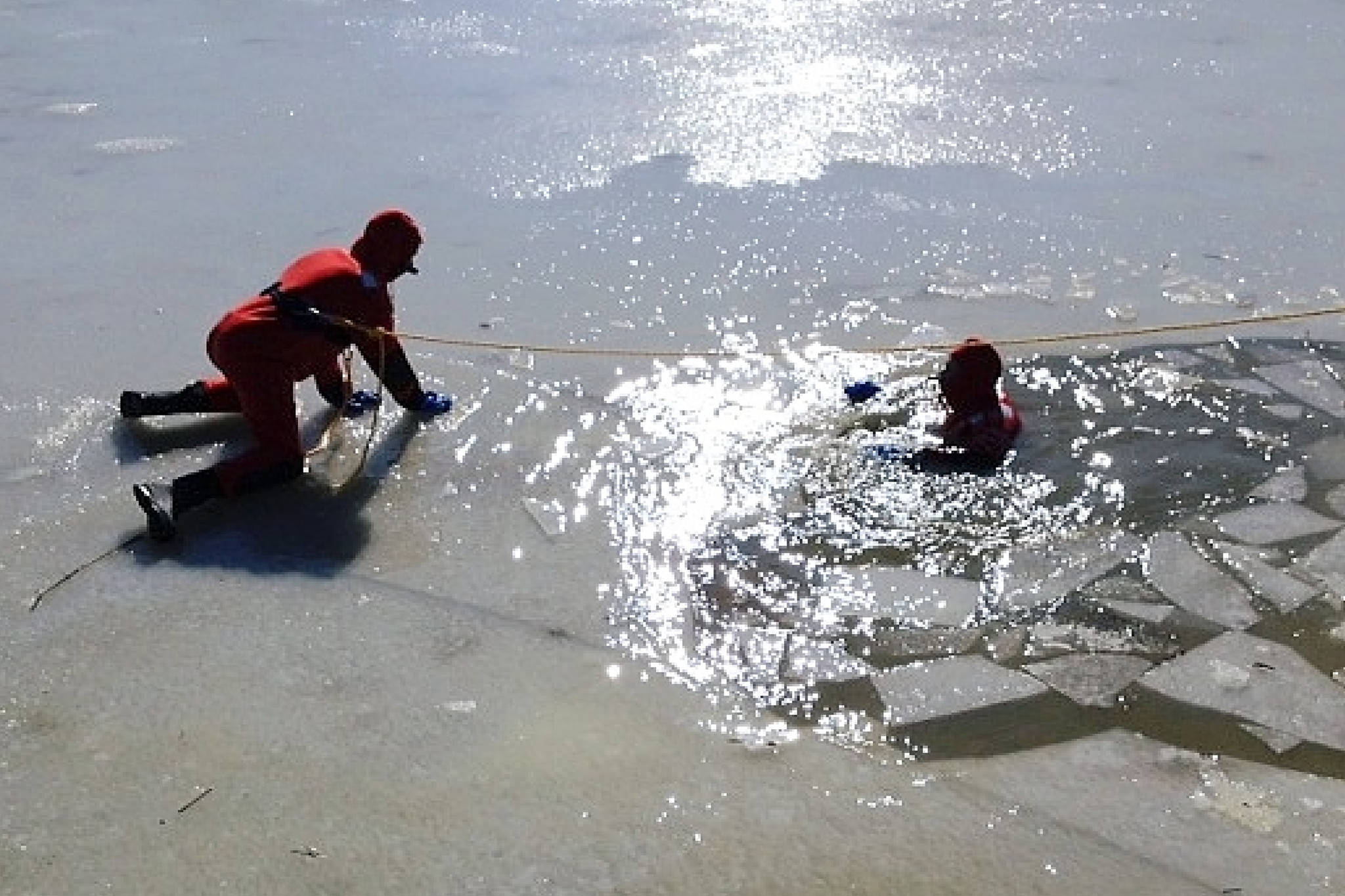 A demonstration of an ice rescue. (Capital City Fire/Rescue | Courtesy photo)