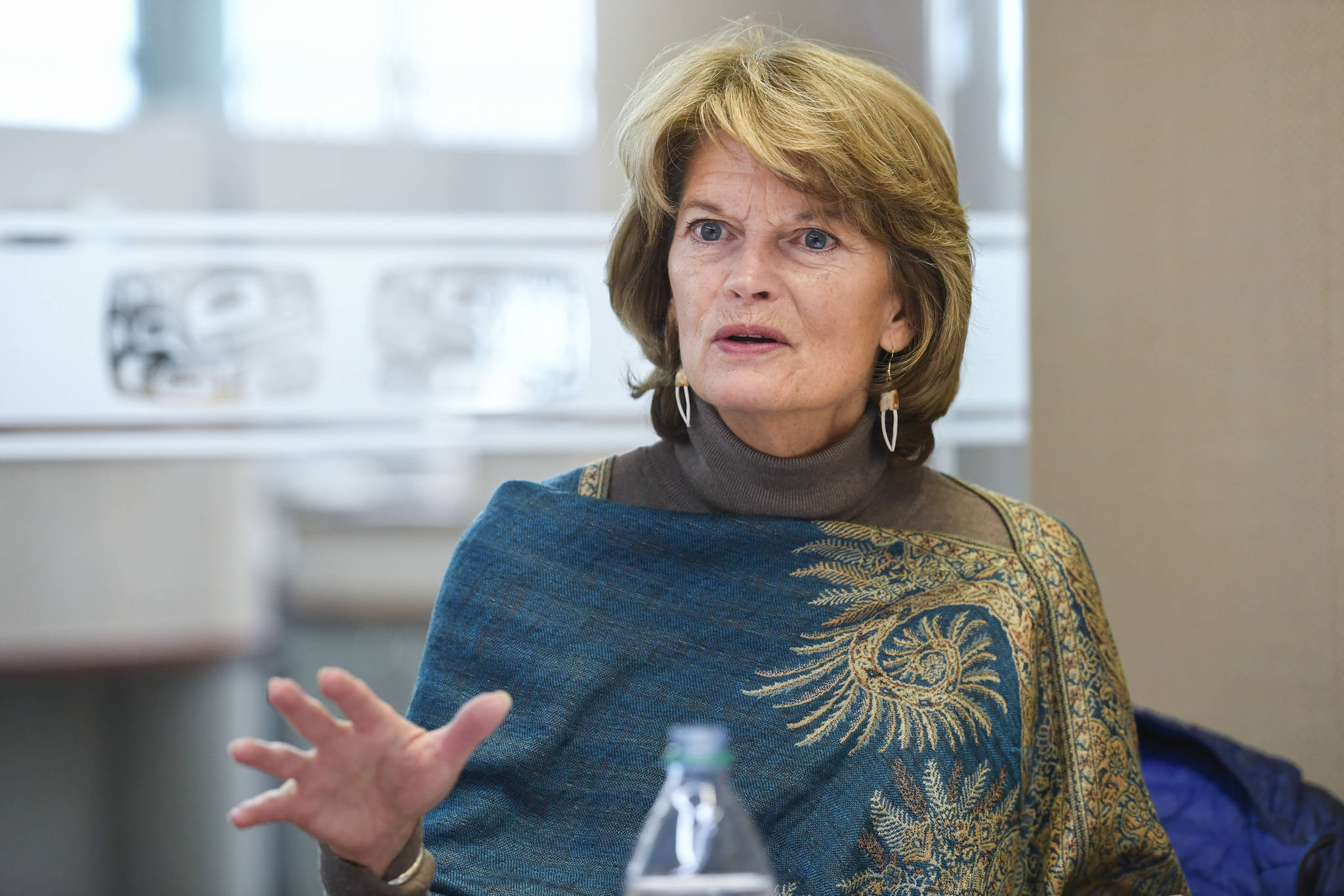 U.S. Sen. Lisa Murkowski, R-Alaska, speaks during an interview at the Juneau Empire on Monday, Feb. 18, 2019. (Michael Penn | Juneau Empire)