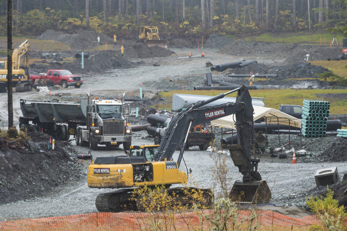 Work on the new Pederson Hill Subdivision continues on Tuesday, Sept. 25, 2018. (Michael Penn | Juneau Empire File)