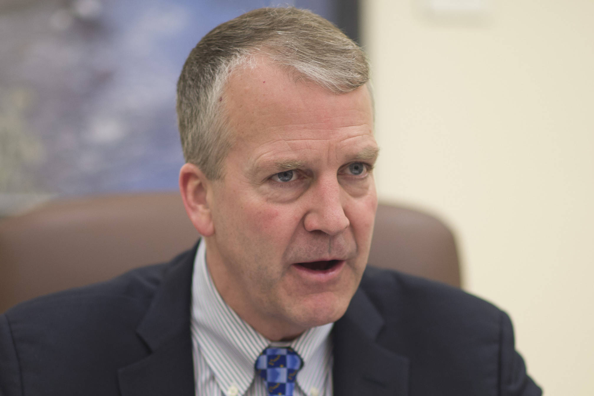 U.S. Sen. Dan Sullivan, R-Alaska, speaks during an interview with the Juneau Empire at the Capitol on Thursday, Feb. 21, 2019. (Michael Penn | Juneau Empire File)