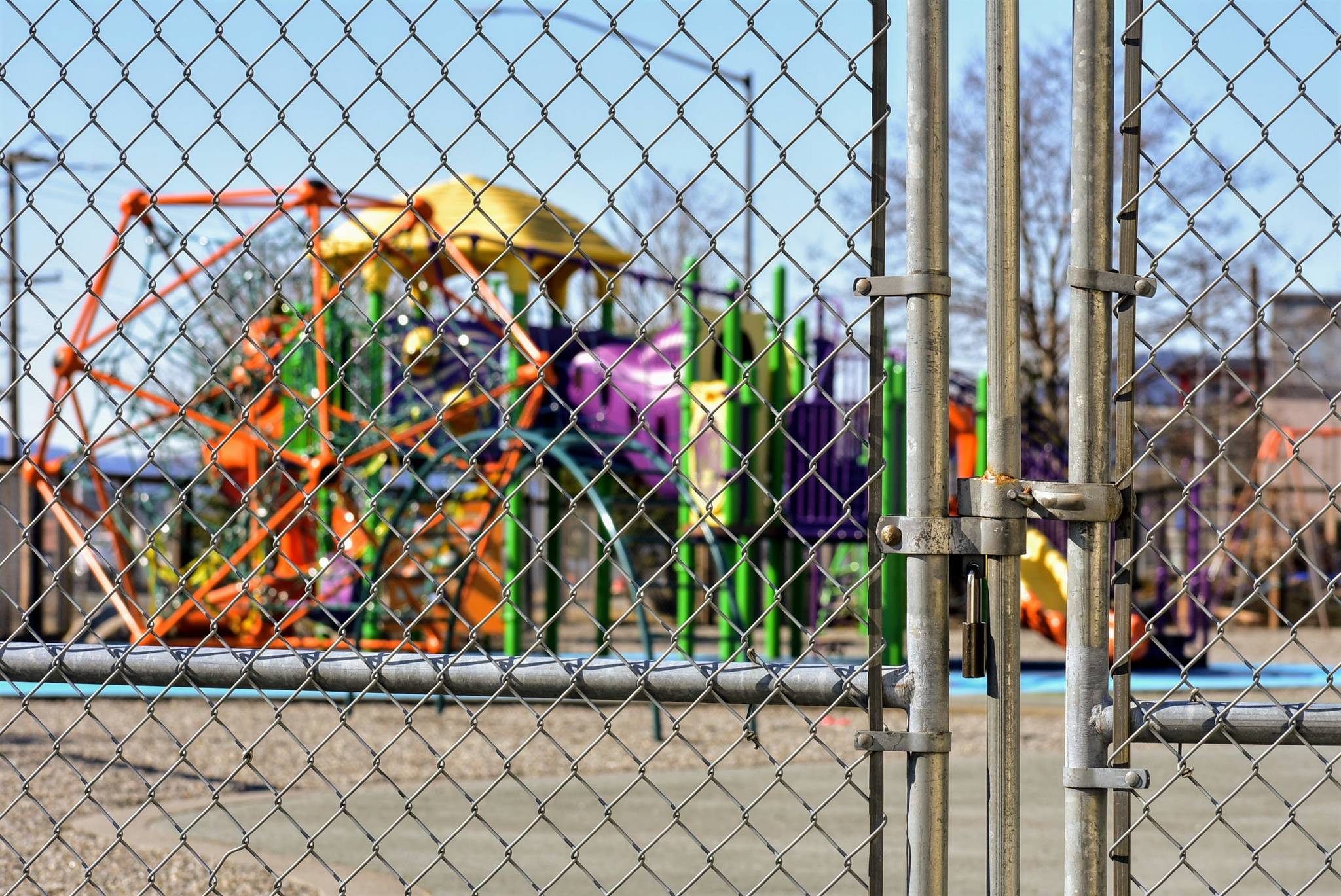 Peter Segall | Juneau Empire                                 The playground at Harborview Elementary School remains empty on Friday, April 10, 2020.