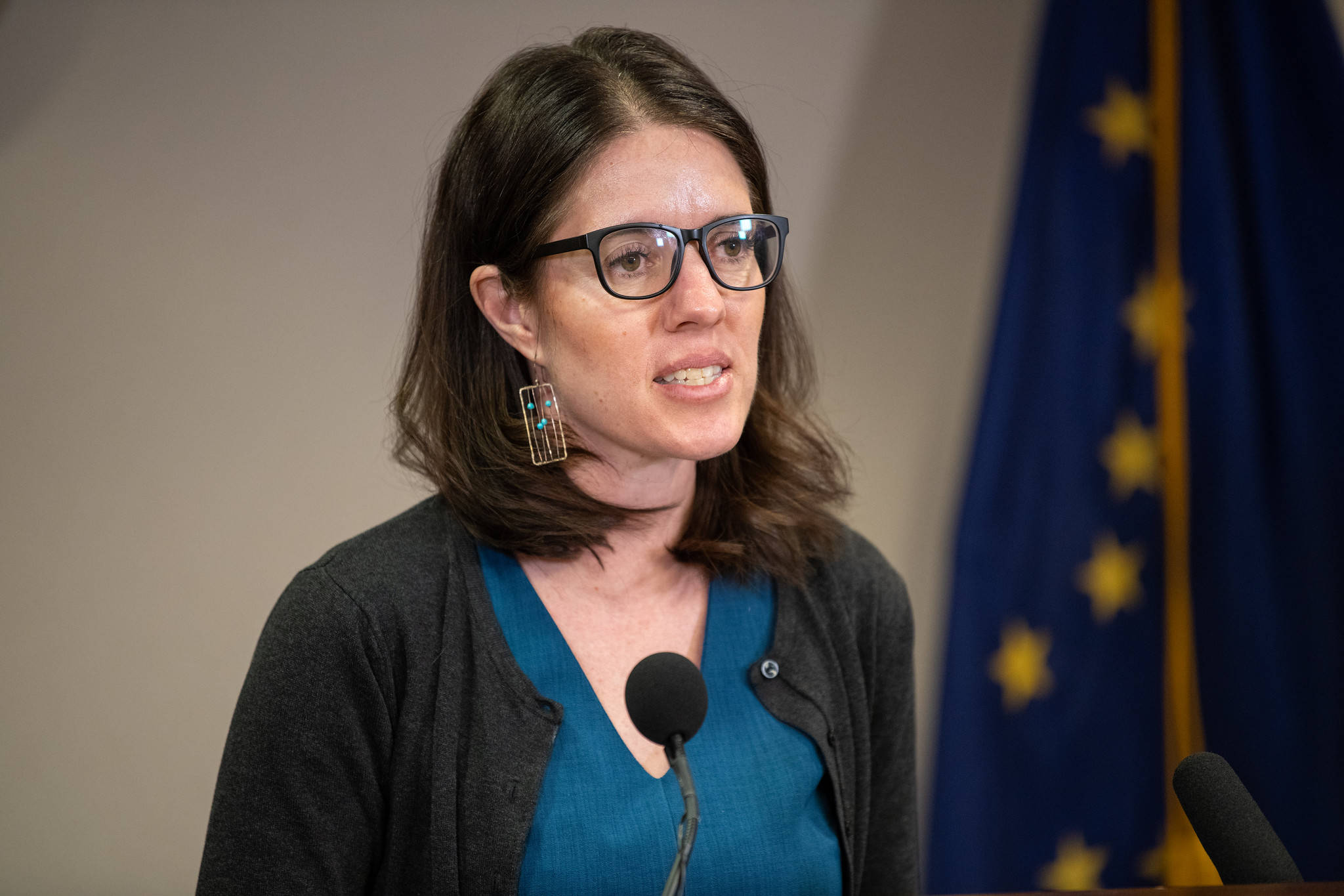 Courtesy photo | Office of Gov. Mike Dunleavy                                 Alaska Chief Medical Officer Dr. Anne Zink speaks at a press conference in Anchorage on March 23, 2020.