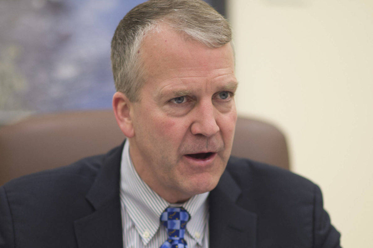 U.S. Sen. Dan Sullivan, R-Alaska, speaks during an interview with the Juneau Empire at the Capitol in February 2019. (Michael Penn / Juneau Empire File)