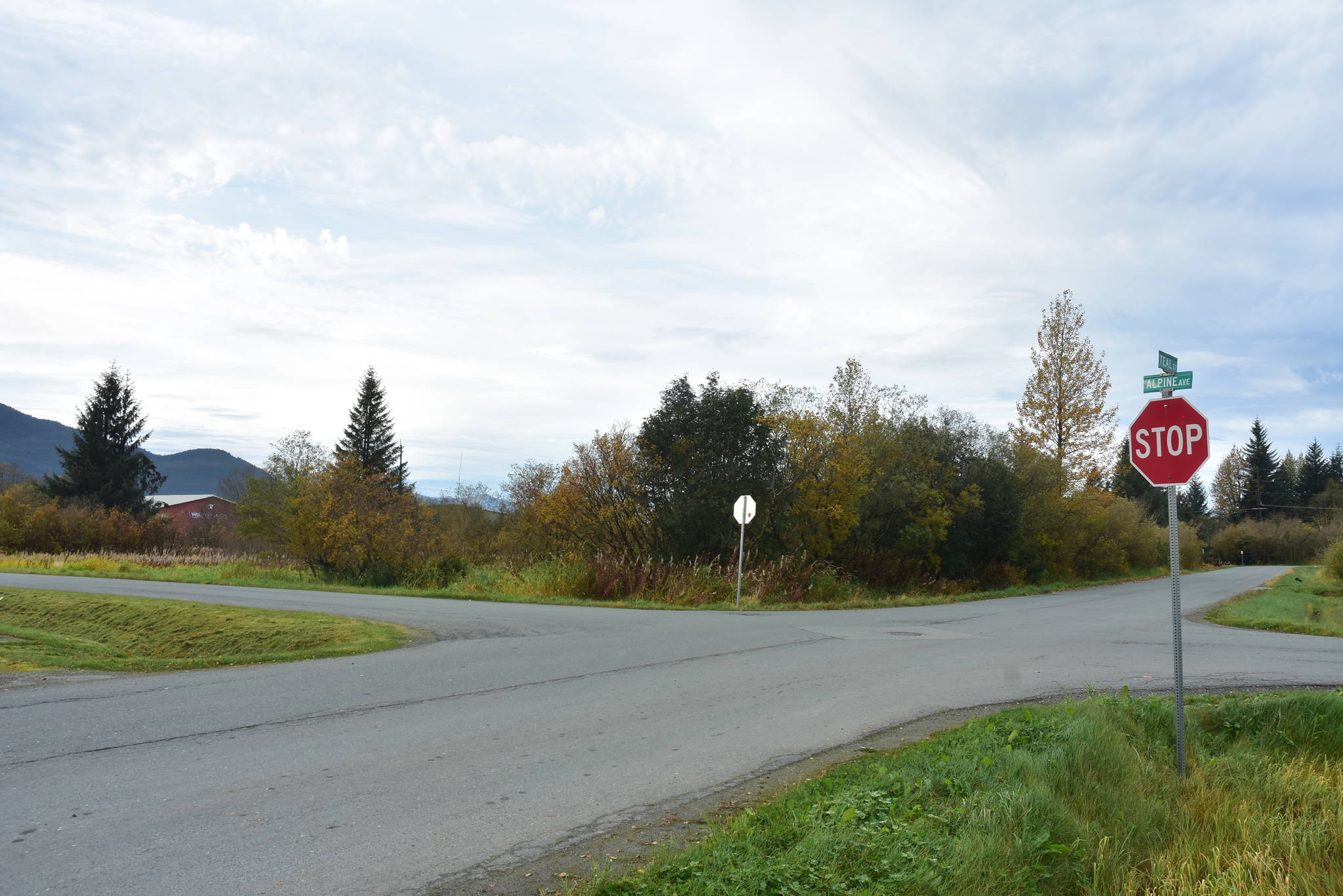 The site of the future Glory Hall at the corner of Teal Street and Alpine Avenue in the Mendenhall Valley. Glory Hall staff want construction to begin as soon as possible as the weather gets colder. Wednesday, Sept. 30, 2020. (Peter Segall / Juneau Empire)