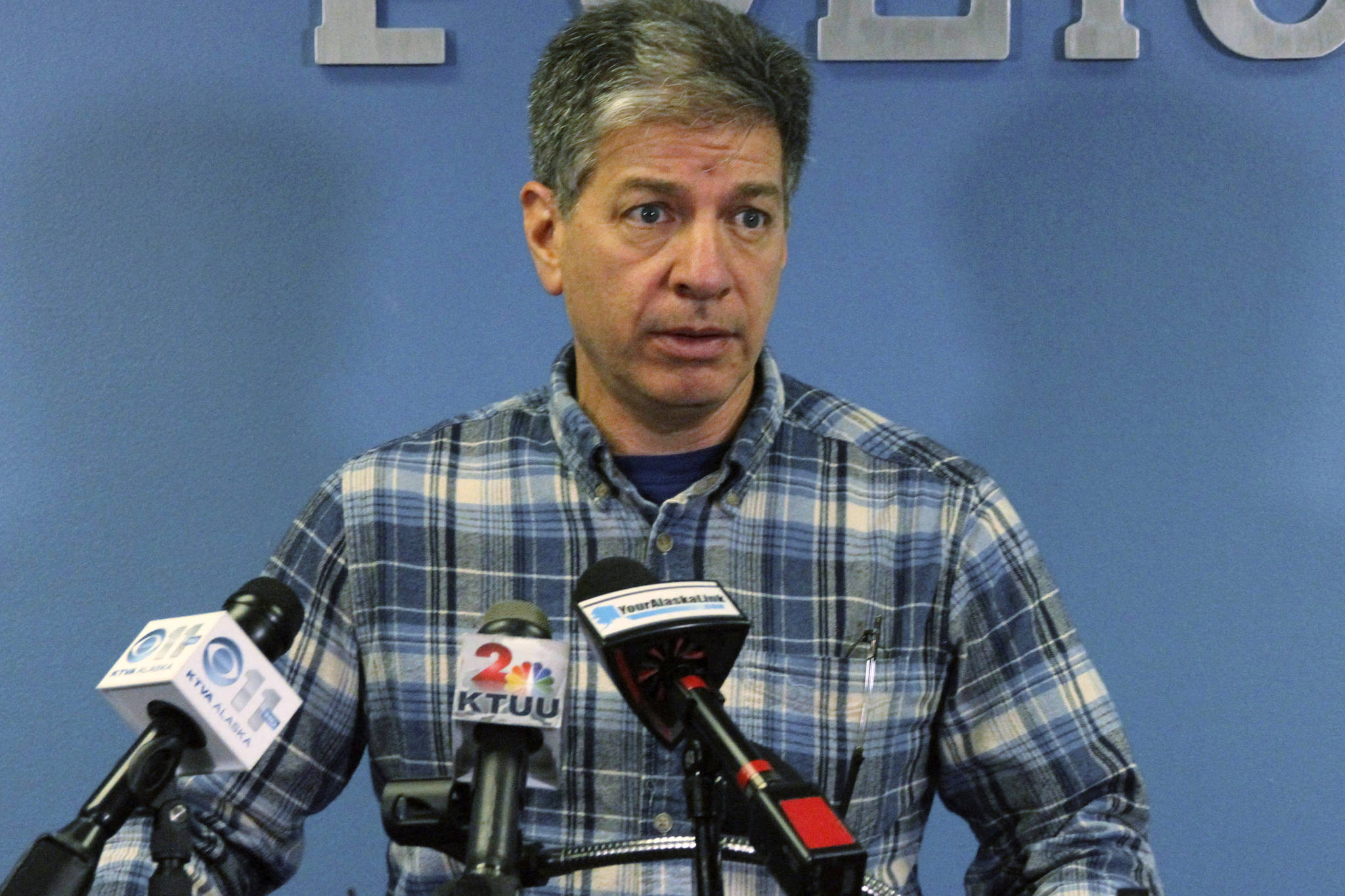 Anchorage Mayor Ethan Berkowitz addresses reporters at a news conference in Anchorage in November 2016. Berkowitz on Monday, Oct. 12, 2020, admitted to having an inappropriate relationship with a female reporter, three days after she made online allegations against the married Berkowitz. (AP Photos / Mark Thiessen)