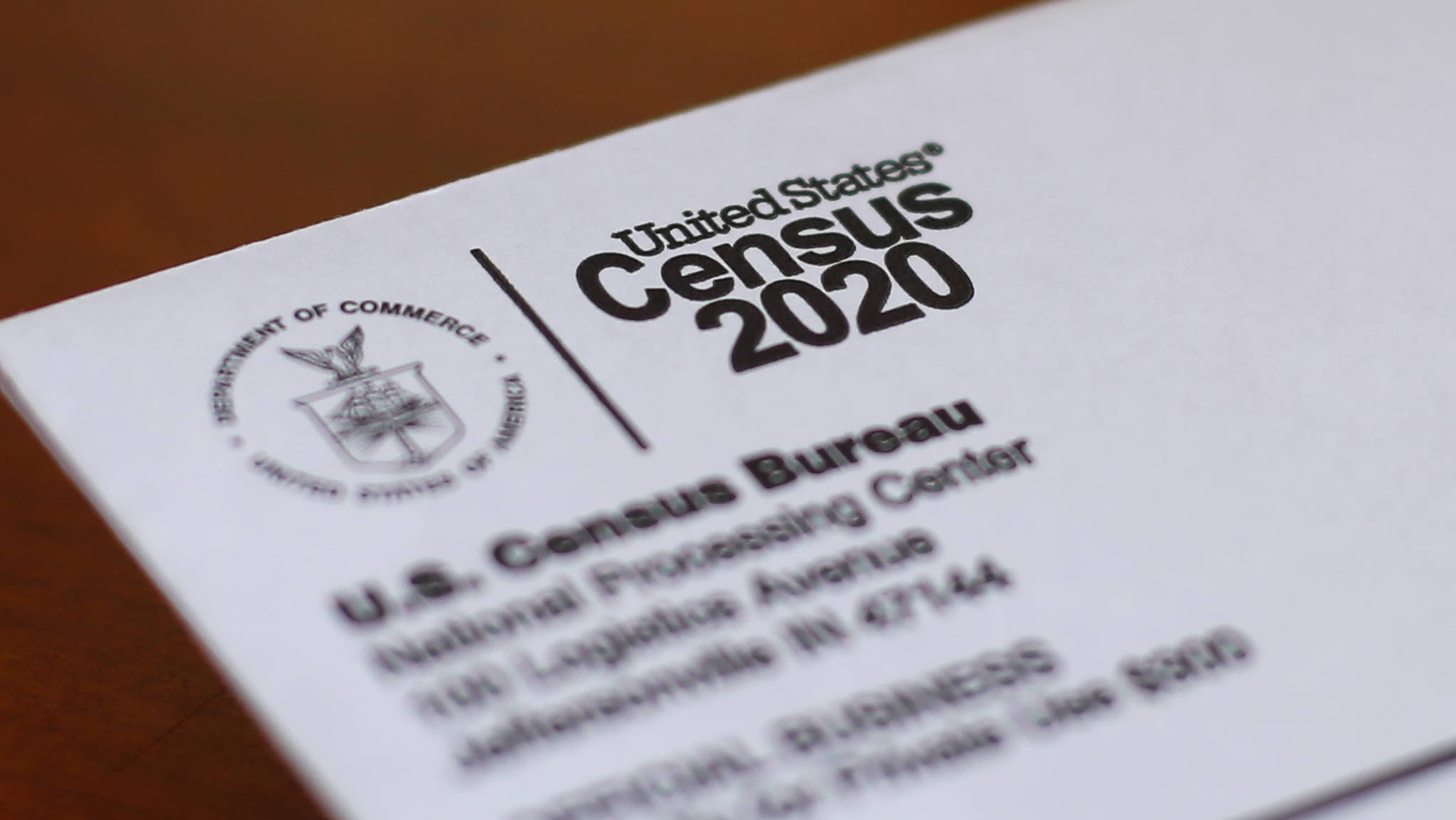 This photo shows an envelope containing a 2020 census letter mailed to a U.S. resident in Detroit. The Supreme Court’s decision to allow the Trump administration to end the 2020 census was another case of whiplash for the census, which has faced stops from the pandemic, natural disasters and court rulings. (AP Photo / Paul Sancya, File)