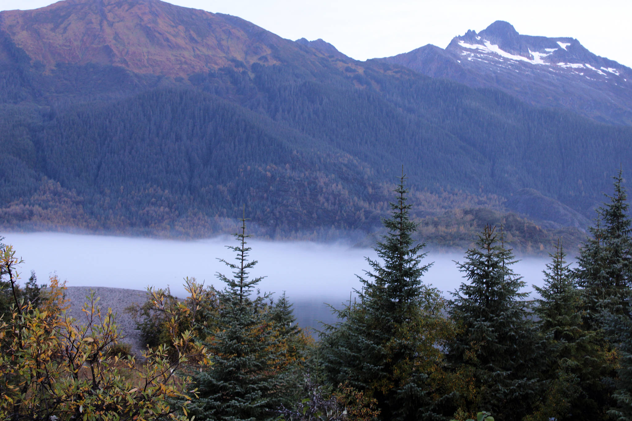 Morning mist is seen on a late September morning near Mendenhall Glacier Visitor Center. The Mendenhall Glacier Recreation Area is part of the Tongass National Forest. A process is underway to enact a polarizing rule change that would exempt the largest national forest from the Roadless Rule. (Ben Hohenstatt / Juneau Empire)