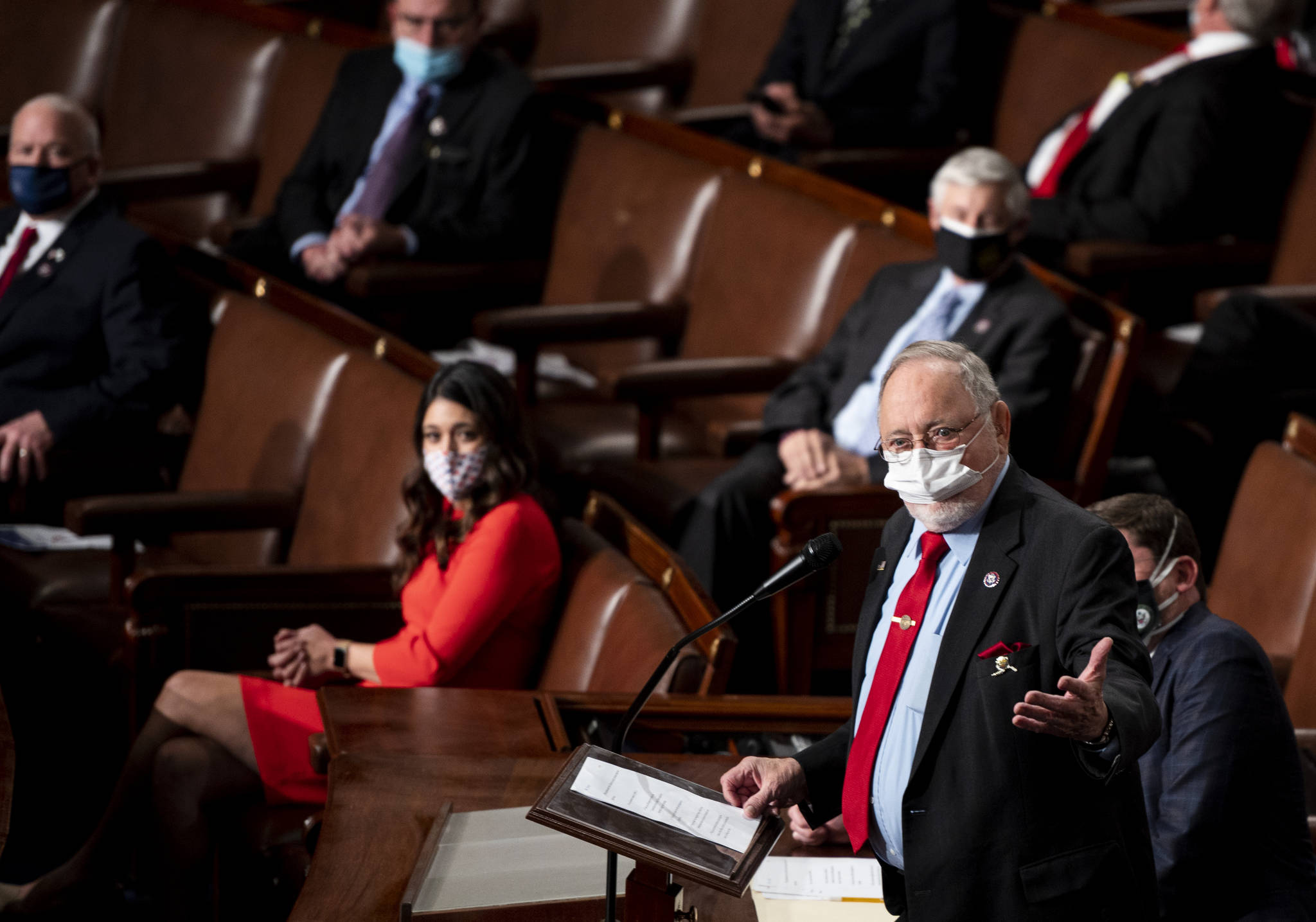 Rep. Don Young, R-Alaska, speaks on the House floor on opening day of the 117th Congress at the U.S. Capitol in Washington, Sunday, Jan. 3, 2021. (Bill Clark / Pool)