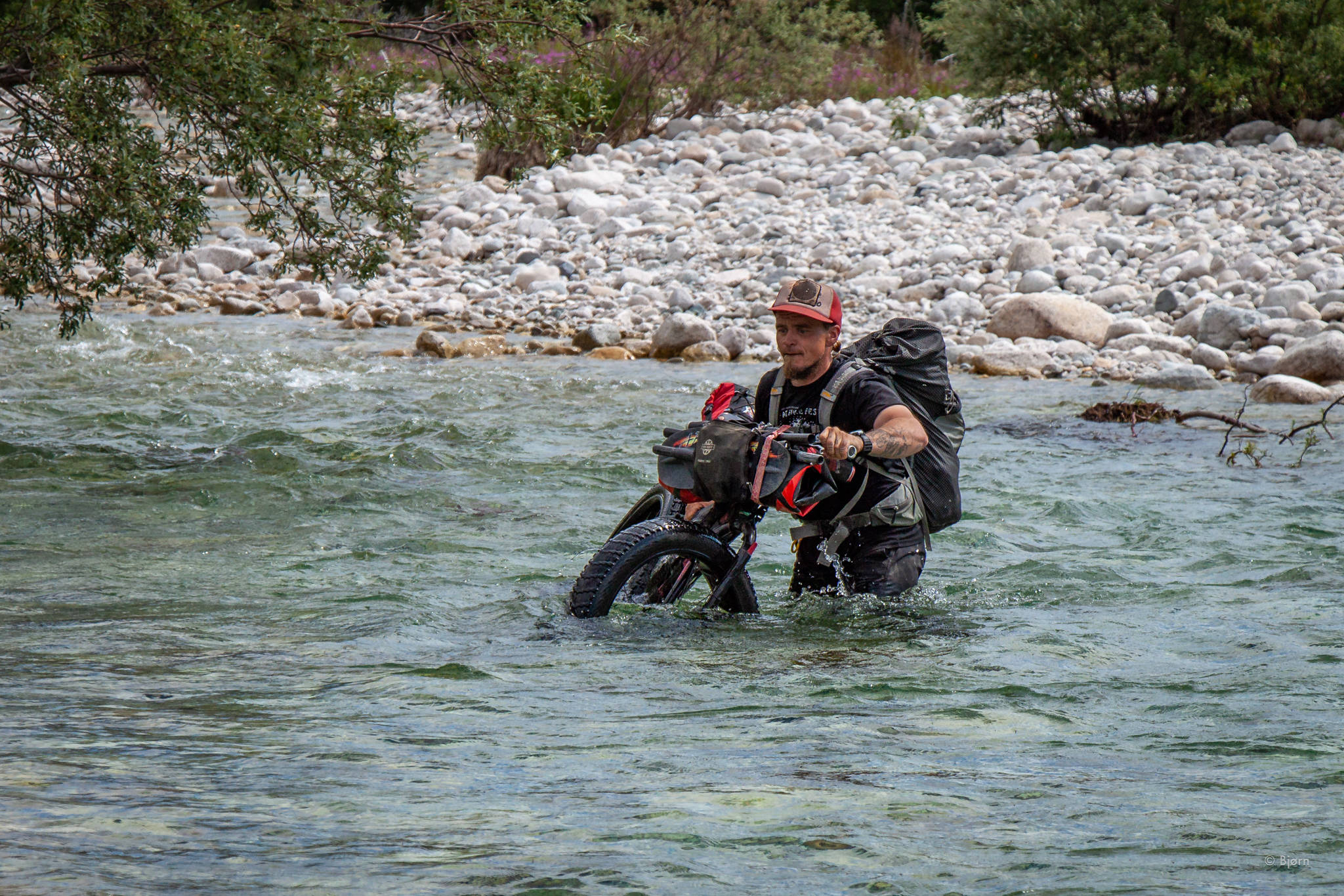 Bjørn Olson gets creative in his route finding along Lake Iliamna.