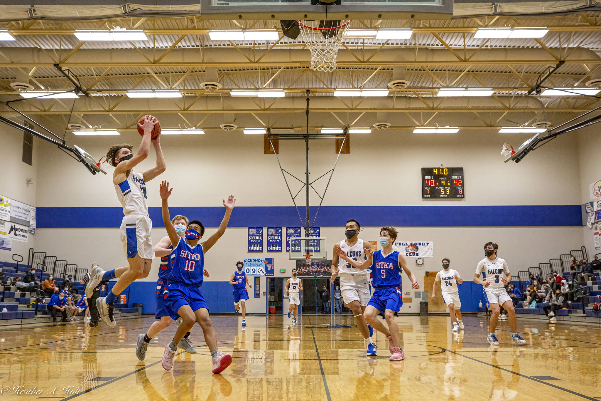 The Thunder Mountain High School varsity boys beat Sitka in an away game on Feb. 19, 2021. (Courtesy photo / Heather Holt)