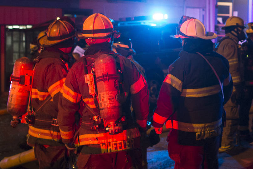 Capital City Fire/Rescue personnel rescued an injured person on a trail near Thunder Mountain High School on Wednesday, Feb. 24, 2021. (Michael Penn | Juneau Empire File)