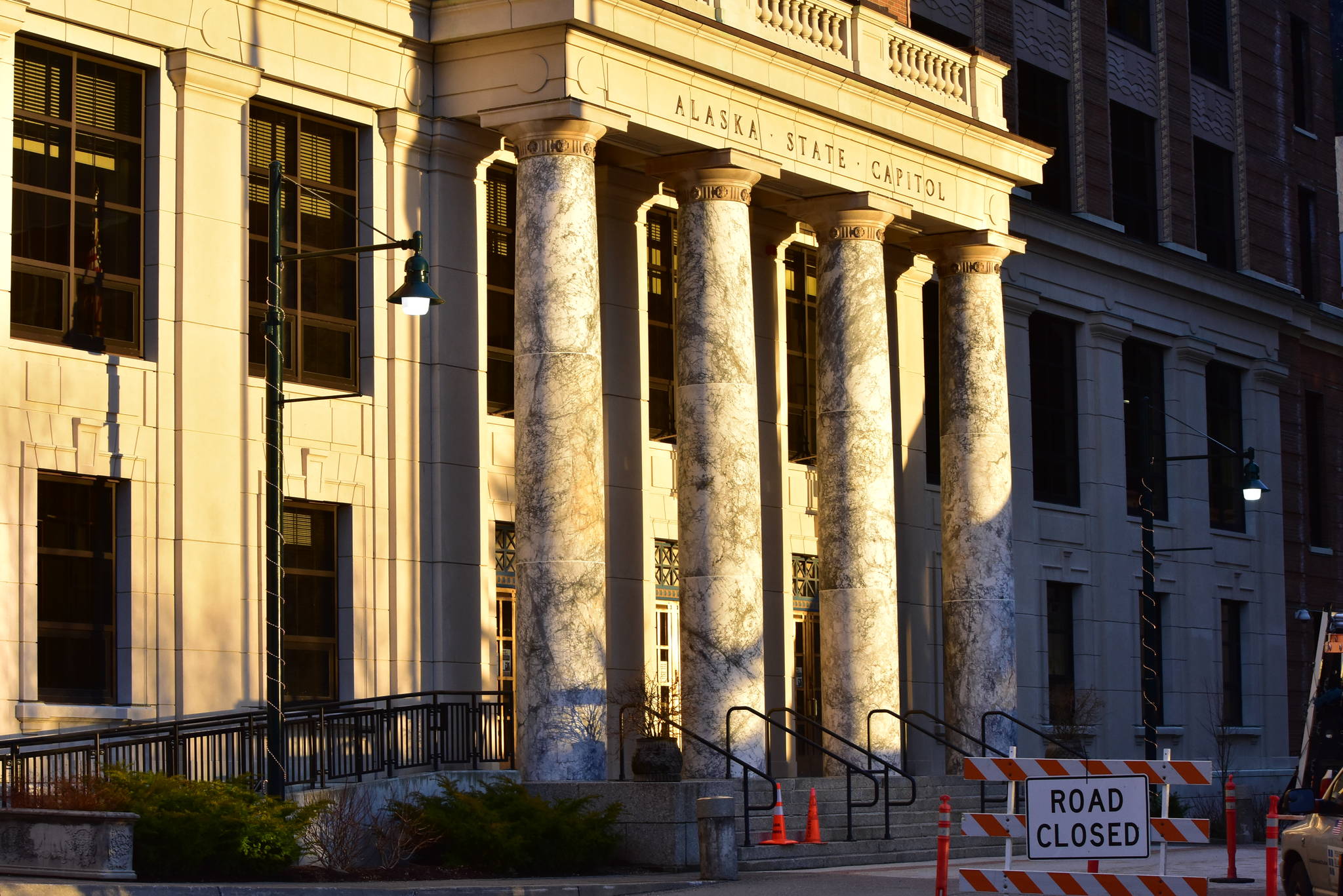 The Juneau Police Department, along with law enforcement partner organizations, is preparing for the possibility of political violence at the capitol, seen above, on the day of the inauguration. (Peter Segall / Juneau Empire)