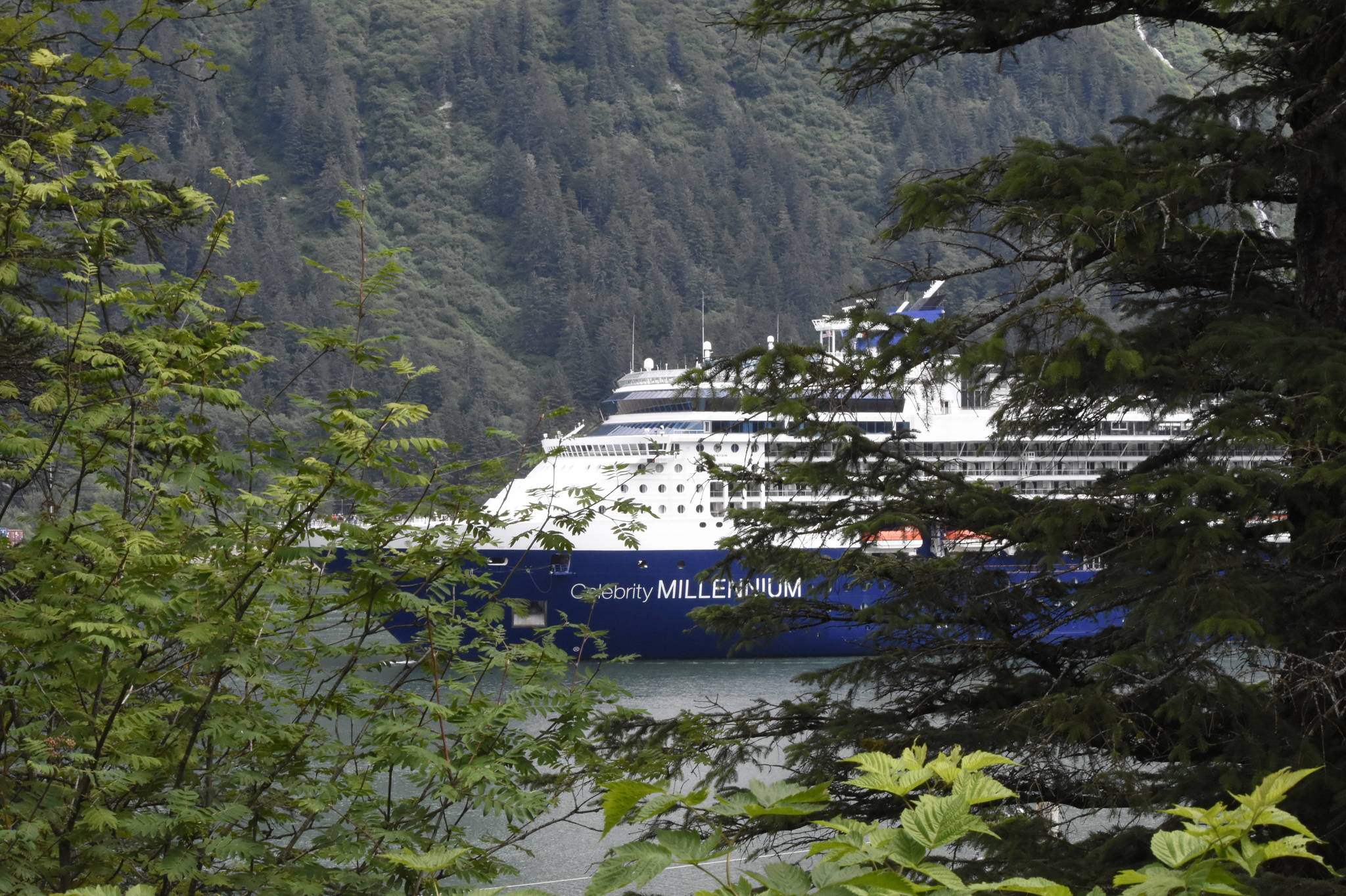 This July 26 photo shows the Celebrity Millennium in Juneau. (Peter Segall / Juneau Empire file)