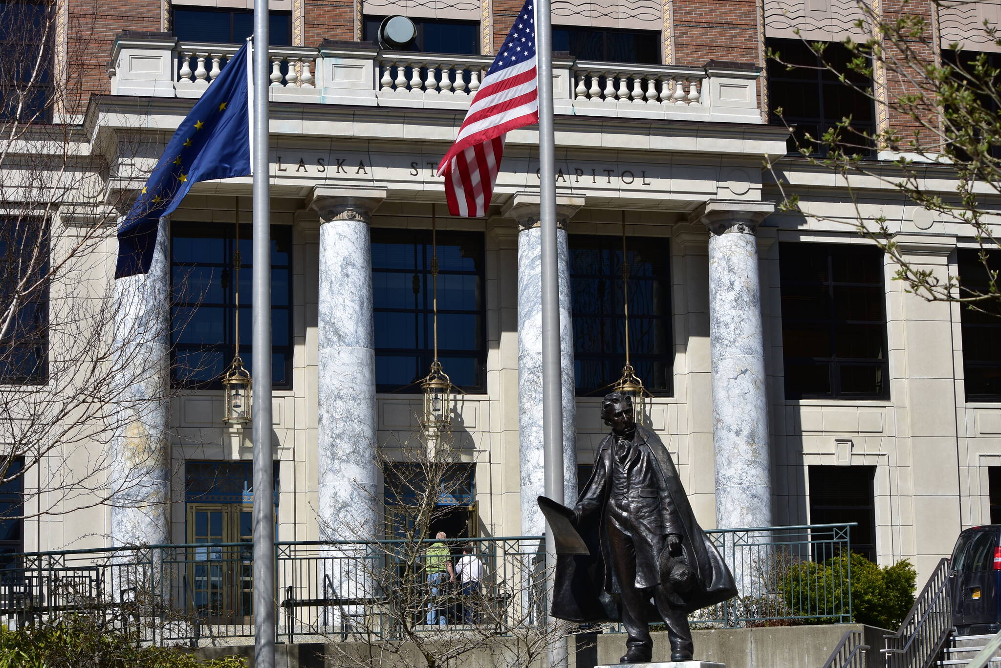 This photo shows the Alaska State Capitol. An Alaska state lawmaker was cited for driving with an open can of beer in his vehicle that another lawmaker said was actually his. (Peter Segall / Juneau Empire file)