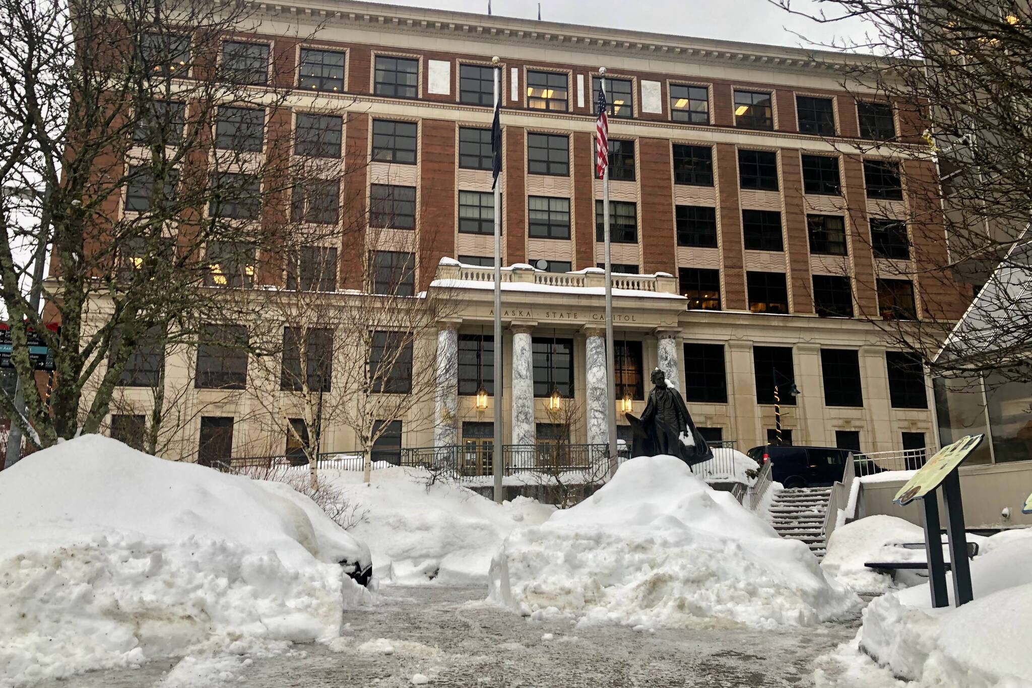 This photo shows the Alaska State Capitol. A commission tasked with reviewing legislative pay on Tuesday voted to raise the annual salary for Alaska lawmakers but to restrict the daily allowance lawmakers can receive. The changes will go forward unless the Legislature expressly rejects them. (Peter Segall / Juneau Empire file)