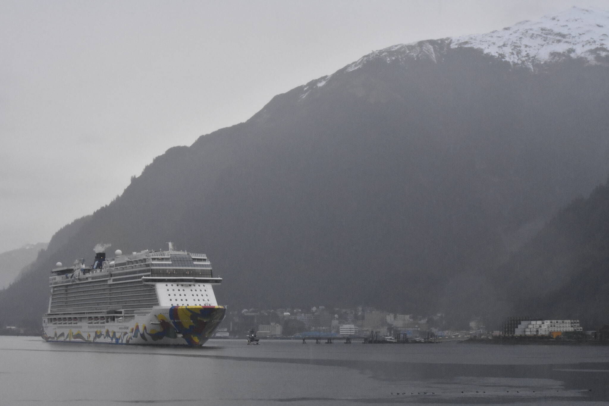 The Assembly of the City and Borough of Juneau passed an amendment allowing for the possibility of a fifth cruise ship pier in the city’s Long Range Waterfront Plan on March 15, 2022. (Peter Segall / Juneau Empire)