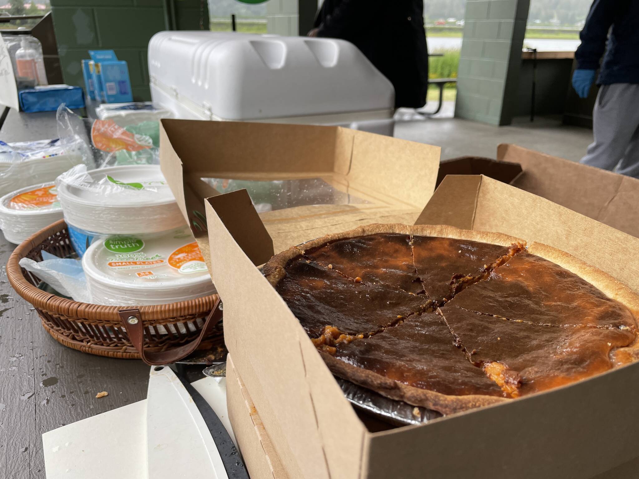 Breeze In cooked the pies up for purchase for the fundraiser based on a recipe donated to them by the Black Awareness Association. (Michael S. Lockett / Juneau Empire)