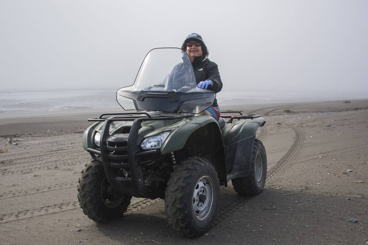 This photo shows Diane Kaplan at Silver Salmon Camp. (Courtesy Photo / Sven Haakanson)