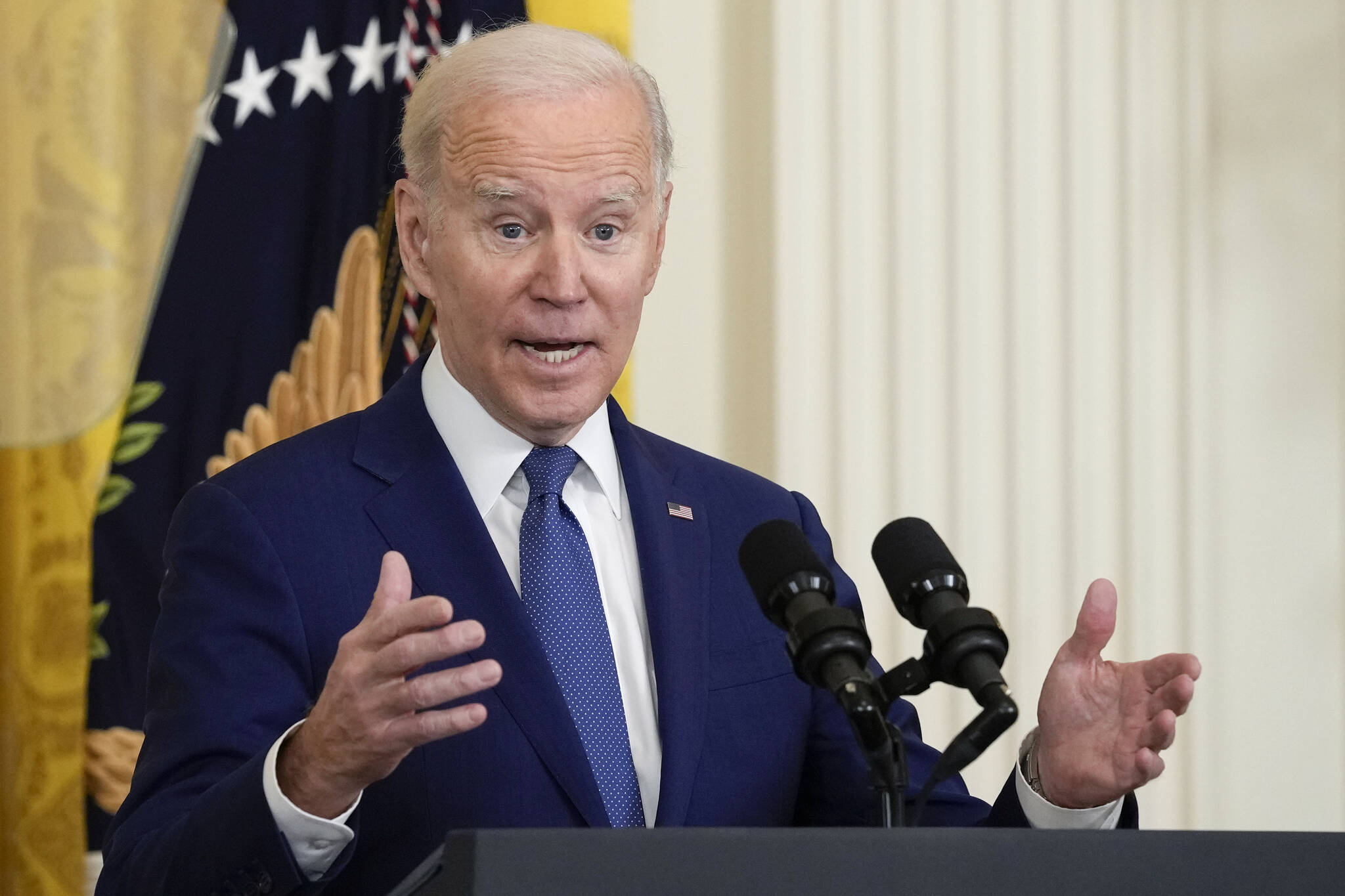 President Joe Biden speaks during an event in the East Room of the White House in Washington, Thursday, March 23, 2023, celebrating the 13th anniversary of the Affordable Care Act. Recent moves by President Joe Biden to pressure TikTok over its Chinese ownership and approve oil drilling in an untapped area of Alaska are testing the loyalty of young voters, a group that’s been largely in his corner. (AP Photo/Susan Walsh, File)