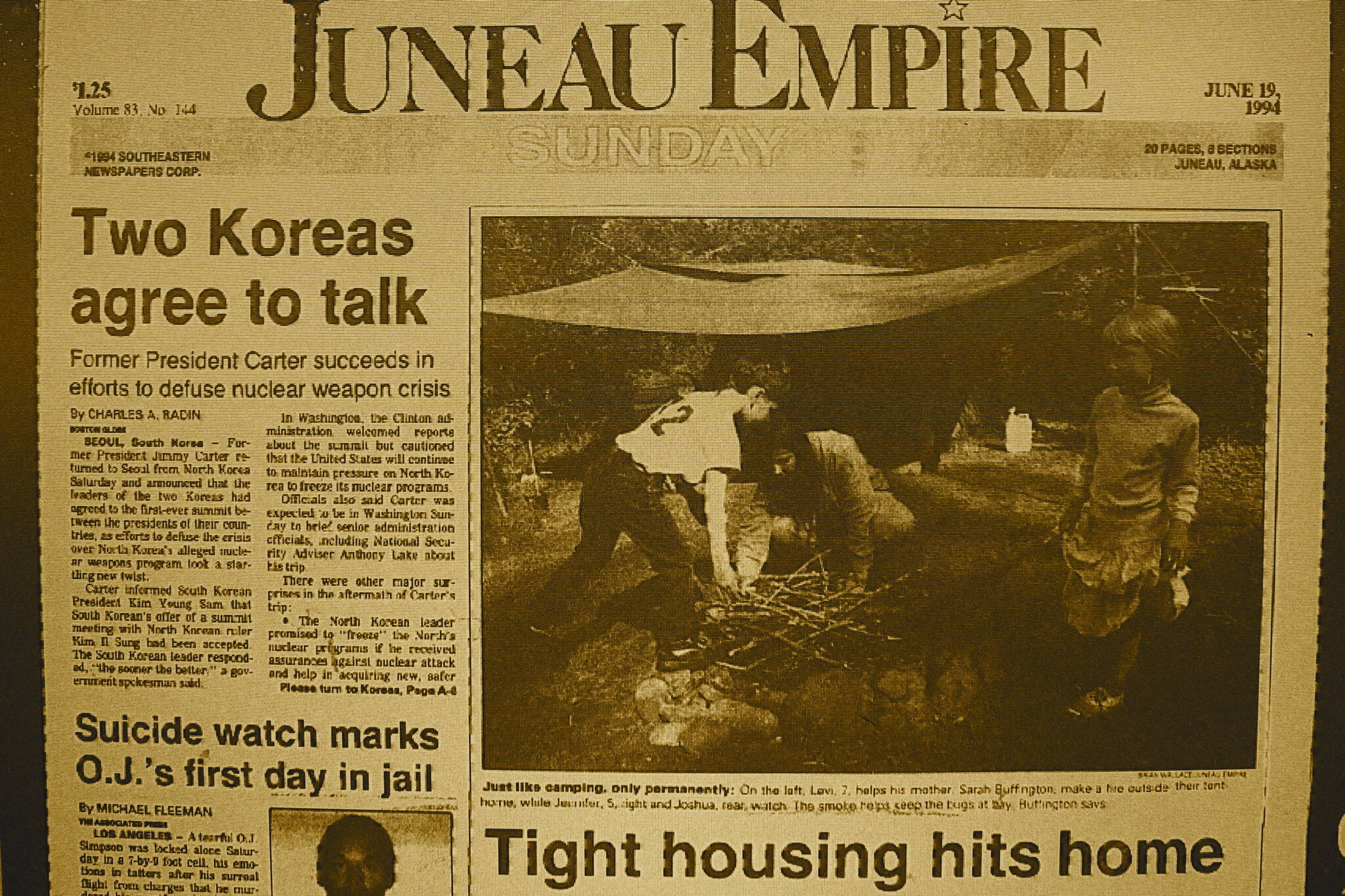 The front page of the Juneau Empire on June 19, 1994. (Mark Sabbatini / Juneau Empire)