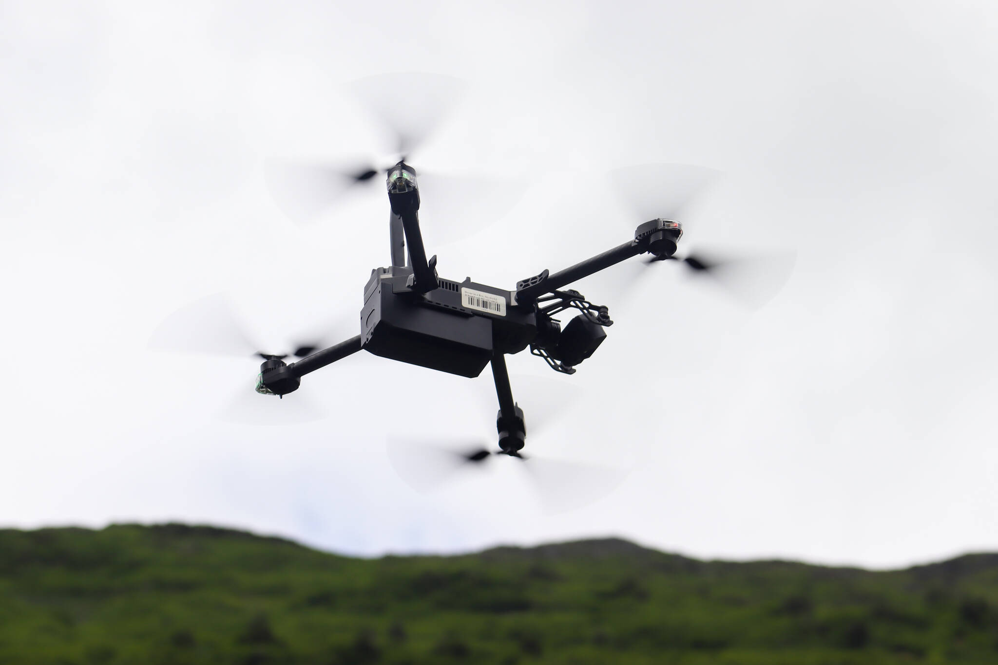 The RTK drone flies near Snowslide Creek in Juneau.
