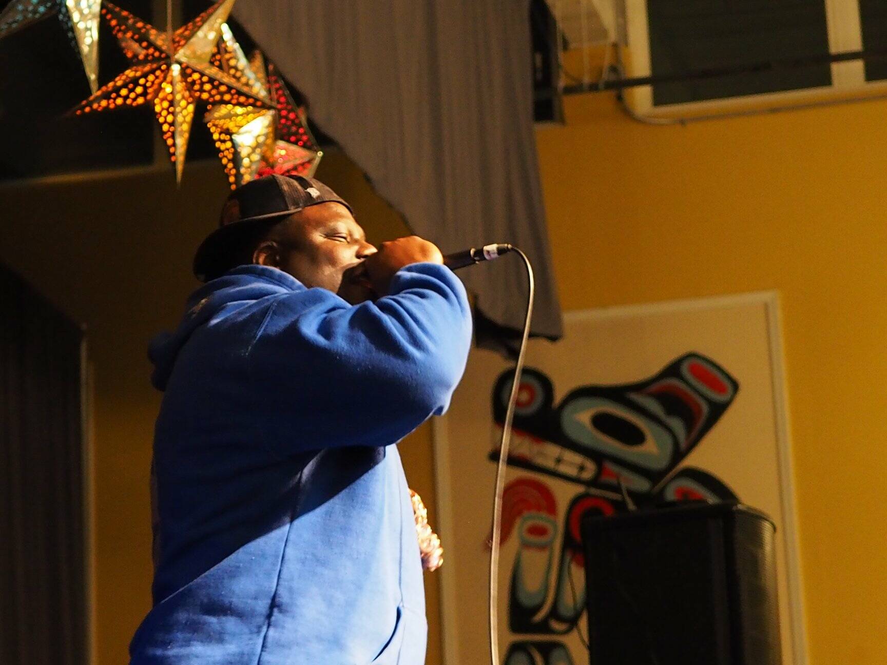 Killah Priest performs at the Juneau Arts and Culture Center in December 2019. (Photo courtesy of Lance Mitchell)