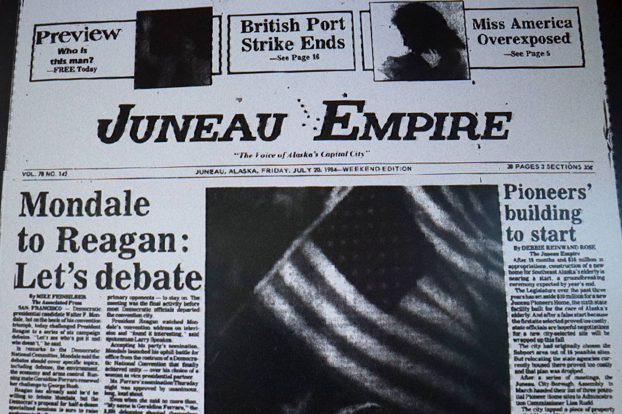 The front page of the Juneau Empire on July 20, 1994. (Mark Sabbatini / Juneau Empire)