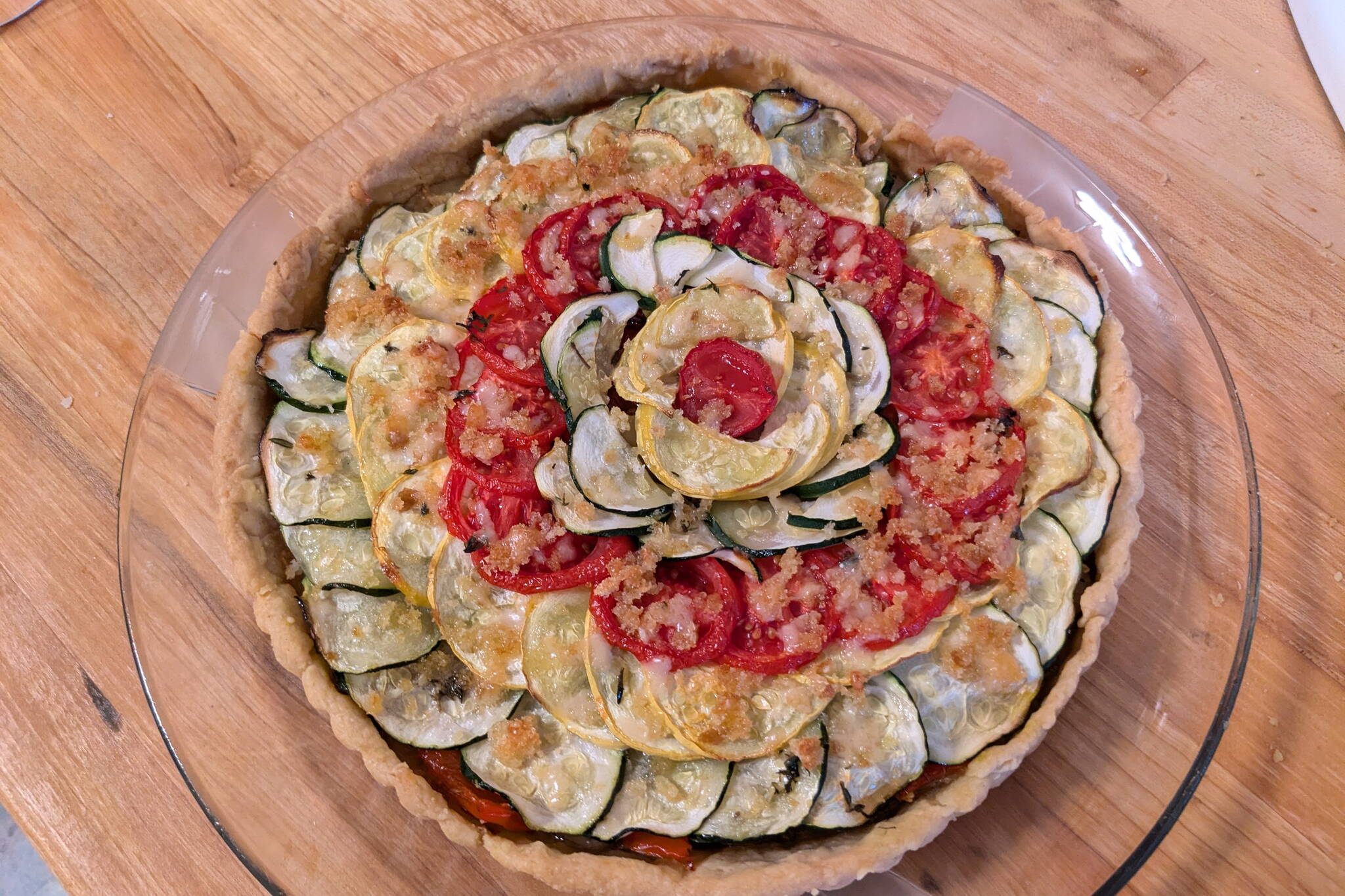 A prepared ratatouille tart ready to serve. (Photo by Patty Schied)