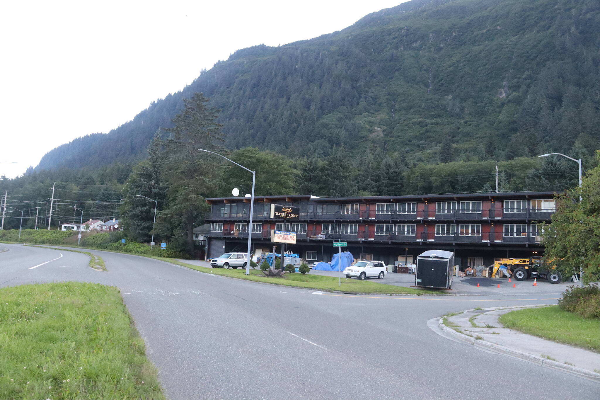 The former Breakwater Inn on Egan Drive, near where a hit-and-run collision with a pedestrian occurred early Sunday morning. (Mark Sabbatini / Juneau Empire)