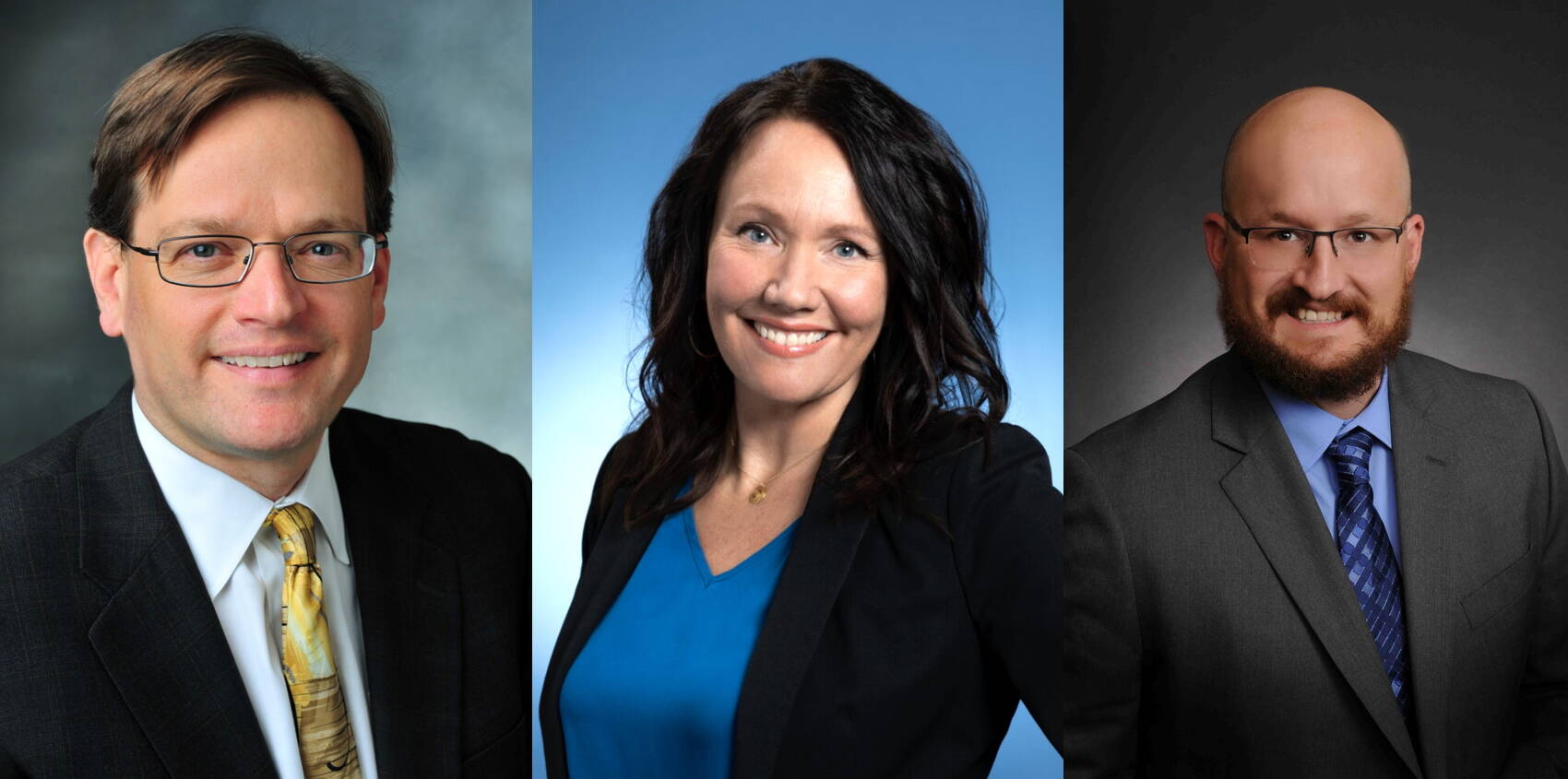 Finalists to be Bartlett Regional Hospital’s new chief executive officer are, from left to right, Jon Friedenberg, Melanee Tiura and Joe Wanner. (Photos provided by Bartlett Regional Hospital)