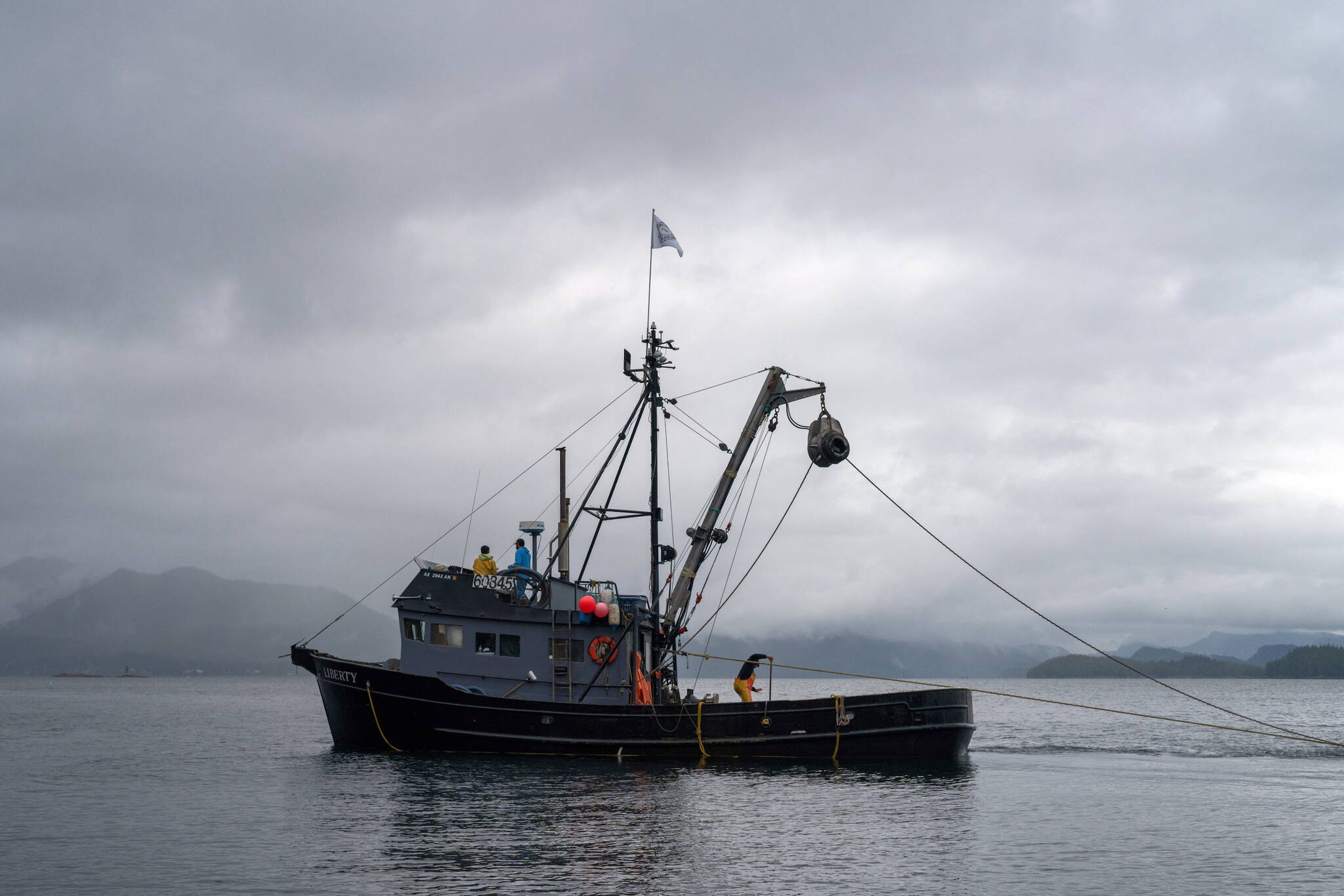 The F/V Liberty, captained by Trenton Clark, fishes the Pacific near Metlakatla on Aug. 20, 2024. Over the last few years, the $6 billion Alaskan wild seafood market has been ensnared in a mix of geopolitics, macroeconomics, changing ocean temperatures and post-Covid whiplash that piled on top of long-building vulnerabilities in the business model. (Ash Adams/The New York Times)