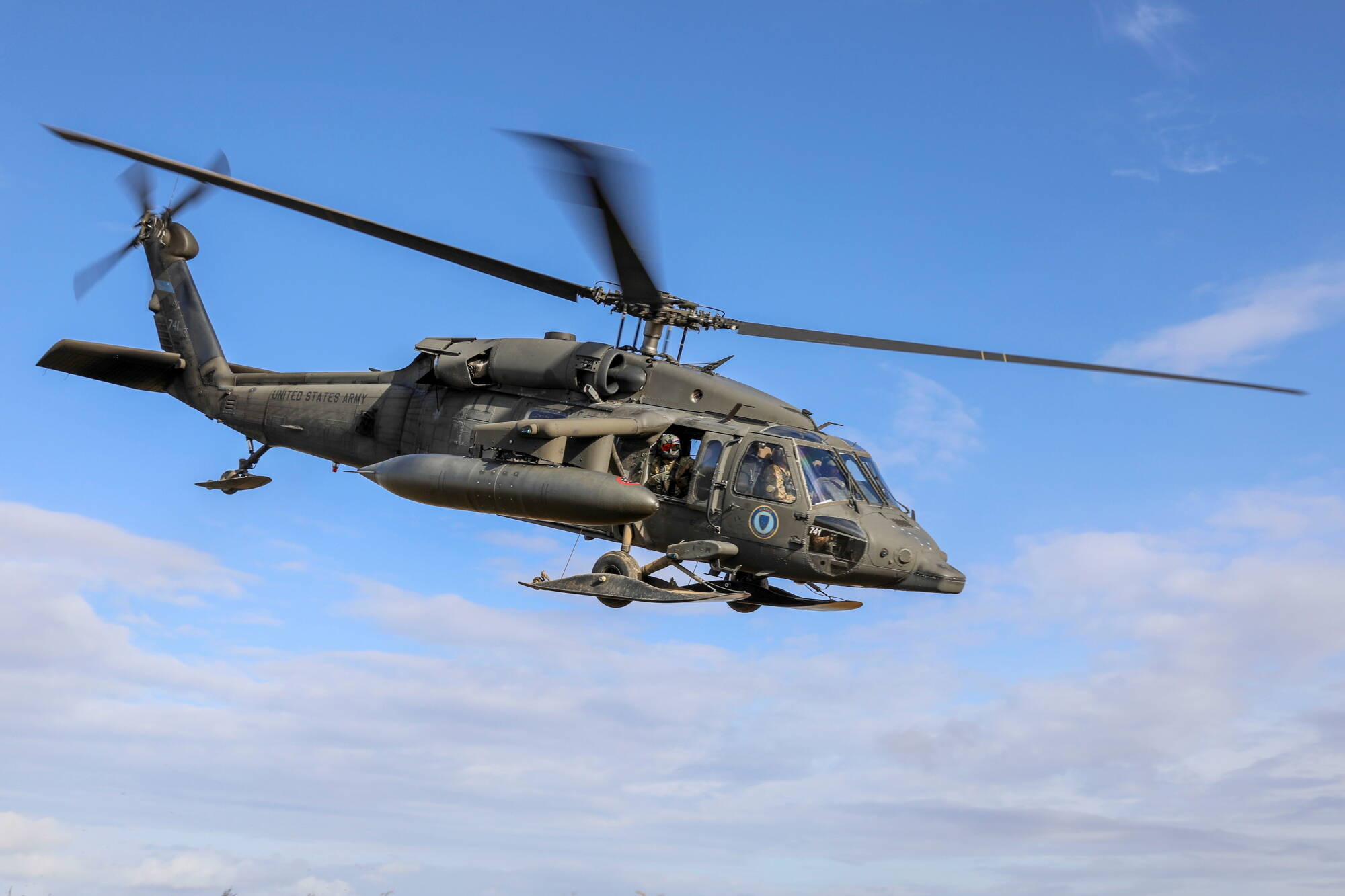 Alaska Army National Guard aviators depart Bethel in a UH-60L Black Hawk helicopter on Sept. 23, 2022. Such a helicopter will be stationed in Juneau, officials announced Friday. (Balinda O’Neal / Alaska National Guard)