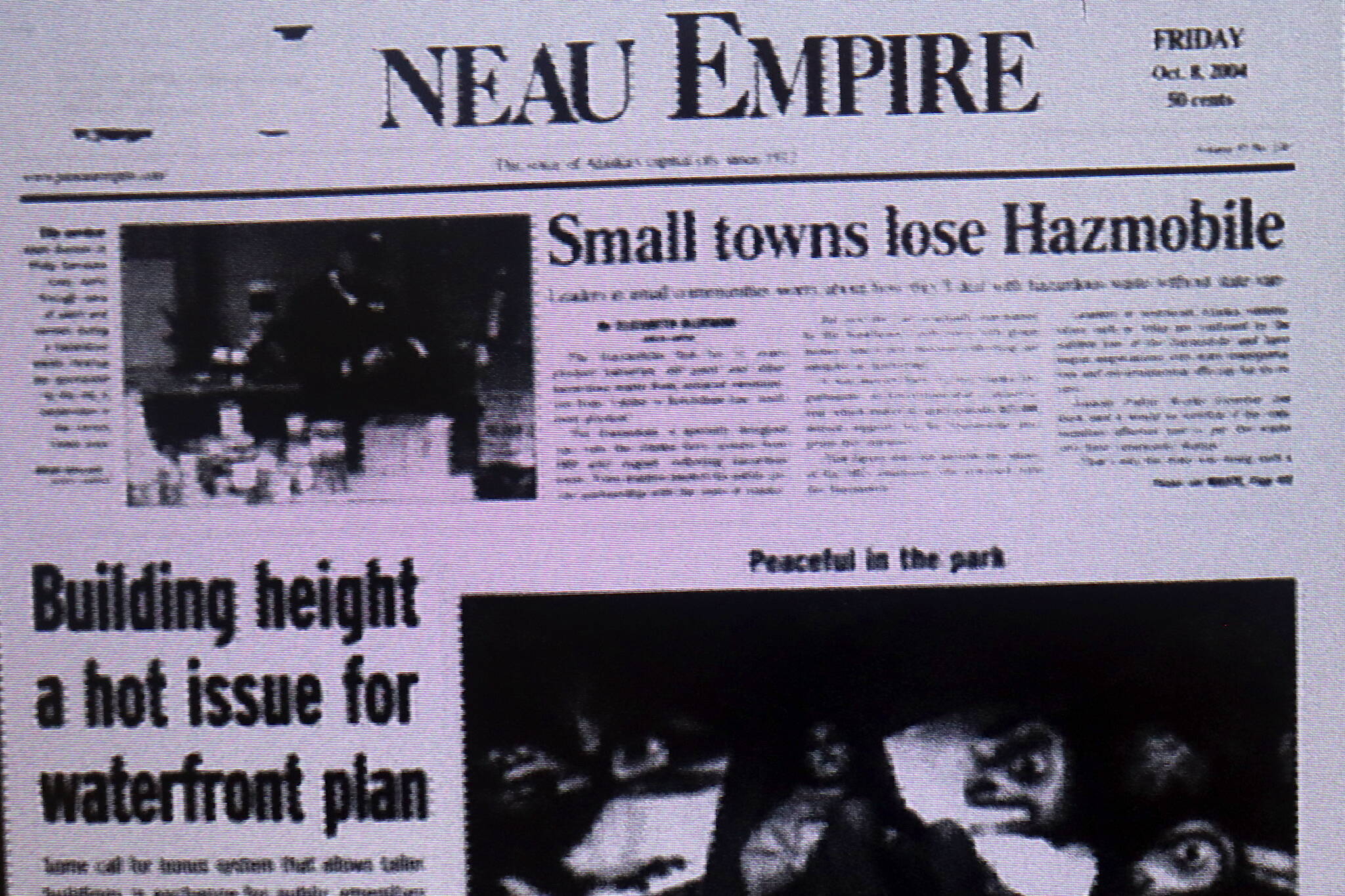 The front page of the Juneau Empire on Oct. 8, 2004. (Mark Sabbatini / Juneau Empire)